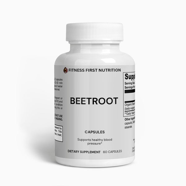 Fitness First Nutrition Beetroot supplement bottle label